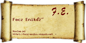 Fecz Enikő névjegykártya